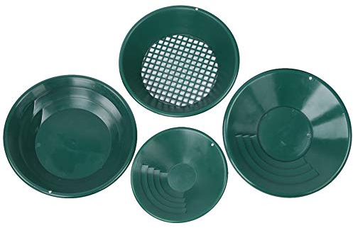 4 Pezzi Bacino per Ricerca Oro, Kit per il Lavaggio Oro Setaccio per Oro Gold Pan Kit, Verde