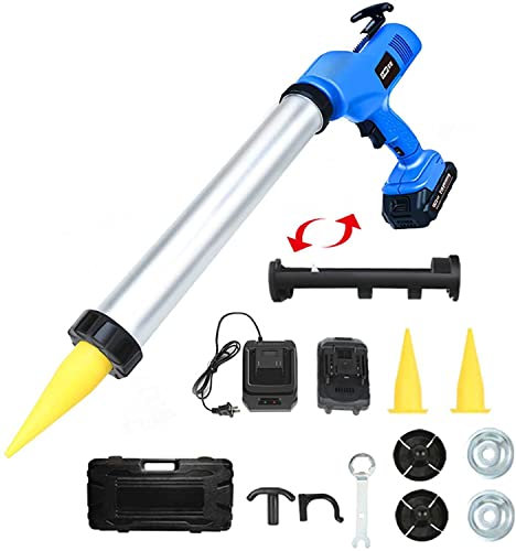 NOALED Pistola de Pegamento de Aluminio eléctrica inalámbrica de 10/20 onzas, Pistola de calafateo automática de Mano multifunción de 21 V, Kit de Pistola de Sellado de calafateo 8000 N