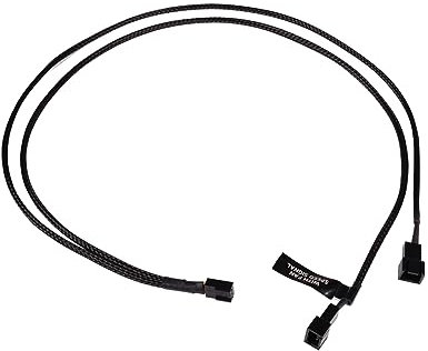 Alphacool 18690 Y-Splitter 3-Pin auf 2x 3-Pin 60cm Kabel Modding gesleevt schwarz