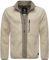 Ragwear Herren Fleecejacke Kurze Teddyfleece-Jacke warm mit hohem Kragen Noory Ecru Gr. L