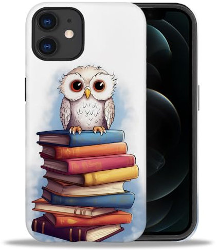yicomon Compatible with iPhone 11 Case, Owl Books Pattern Print Matte Phone Case Durable Fashion Funny Liquid Silicone Case Soft Anti-Scratch Shockproof Protective Cover