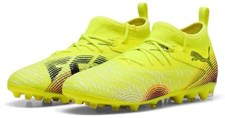 PUMA - Future 8 Match MG JR, Zapatillas de fútbol Unisexo, Yellow Alert-PUMA Black-Sun Struck,