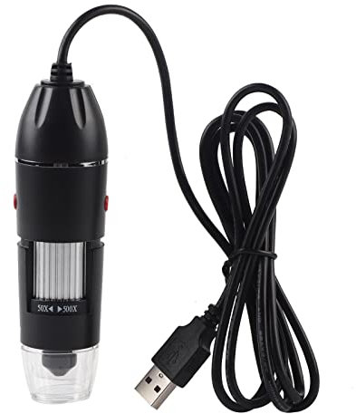 USB-Elektronikmikroskop, 500-faches Mikroskop, Tragbares USB-Digitalmikroskop, 50- Bis 500-fache Lupe, 8 LED, Verstellbarer Ständer für Computer