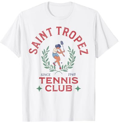 Saint Tropez Frankreich Retro Vintage Tennis Club T-Shirt