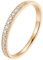 Skcess 9 Karat Gelbgold Eternity Ring Weiß Moissanit Runden, Ring Damen Feine Runde mit Moissanit Ring Damen Größe 52 (16.6)