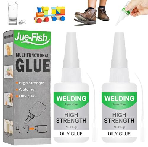 XiXiRan Colla Oleosa per Saldatura, 2Pcs*50g Oleosa ad Alta Resistenza, Colla Multiuso Resistente a Base di Olio, Super Glue Universale, per Incollare Plastica, Vetro, Legno, Pietra, Metallo