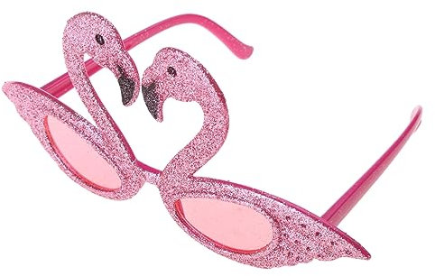 xbiez Lunettes de soleil de rue vintage en forme de flamant rose pour adolescentes, monture à paillettes pour adultes et adolescentes, flamant rose