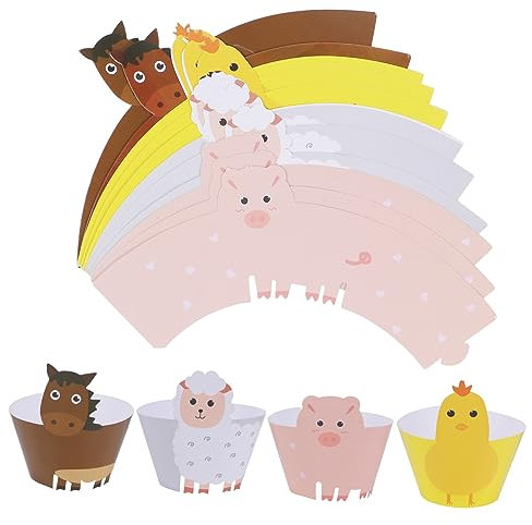 PRETYZOOM 24st Kuchen Grenze Cupcake-papier Liner Cupcake-verpackung Für Partys Cupcake-wraps Mit Tieren Muffin Cupcake-tasse Cupcake-pappbecher Mini Hochwertiges Beschichtetes Papier