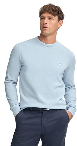 Polo Club Pull Basique à Col Ras du Cou à Logo - Pullover Hommes Cotton