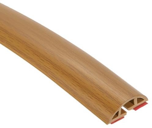 uxcell D30 3.3ft Floor Cord Cover, PVC Cord Cover Floor, Wire Cover for Extension Cords, Protect Wires & Prevent Cable Trips, Hole Width: 0.39, Wood Yellow
