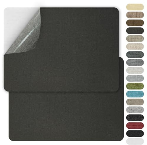 GYGYL 2 Pcs 20.3cm X 28cm (8 X 11in) Fabric Repair Patches, Linen Repair Patches, Self-Adhesive Fabric Patch for Sofas, Couch, Furniture,Tote Bags, Car Seats-Black&Grey