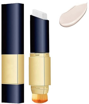 2 In 1 Mehrzweck Feuchtigkeits Foundation Stick,Full Coverage Foundation Stick,Lightweight Foundation Stick with Brush,Feuchtigkeitsspendendes Concealer Make Up,Einfach zu Erstellen Make-up Look,Weiß
