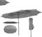 RELAX4LIFE Grand Parasol Double avec LED Solaire, Grand Parasol de Jardin Extérieur avec LED, 48 Lumières, Manivelle, Polyester Résistant, Protection Solaire, Montage Facile (Gris)