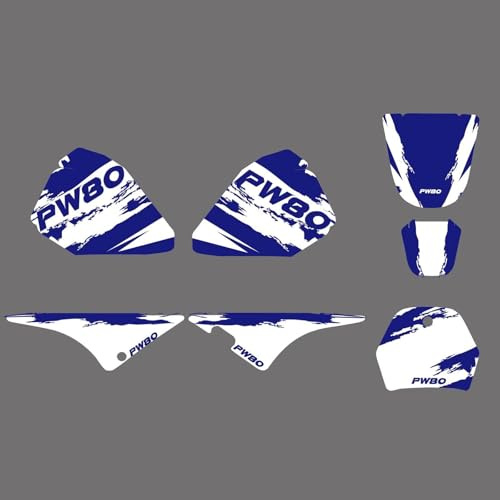SYMWBD Motorbike Tank Pads Motorcycle Side Fuel Tank Sticker For PW80 PW 80 PW-80 Anti-Slip Gas Tank Decals Gas Tank Pad Tank Protector Decal Stickers(SET 1)
