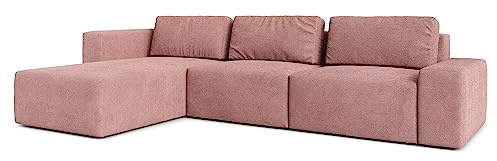AXLIVING Couch XXL L Form Arkleton Ecksofa Groß Rosa 360cm Komfort L