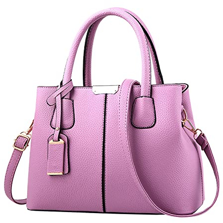 OBiQuzz Handtasche für Frauen Geräumige Handtaschen Damen Geldbörse Satchel Schultertasche Tote Ledertasche Taschen Organizer Herren (Purple, One Size)
