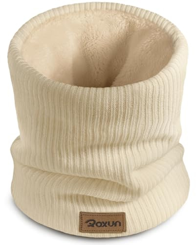 ROXUN Winter Neck Gaiter, Neck Warmer Snood Cover Ski Gaiters for Men/Women | Soft Thick Fleece; Gentle on Skin; Stretchy Fit; Multi-function; Elegant Chic Look; Multi-color Options