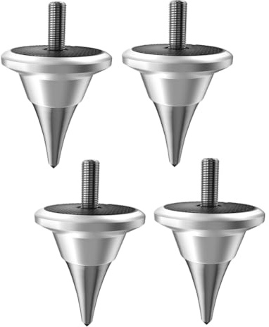 Rastapulz Lautsprecher-Isolations-Spike-Füße, Ständer, Dämpferkegel für HiFi-Audio-Plattenspieler, Recorder, AMP M6, Silber