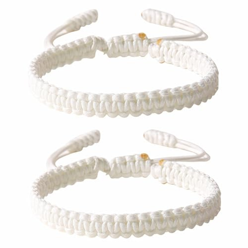 SREFGAS Armband für Männer Damen Herren Verstellbar Schnur Armbänder Freundschaftsarmband Braided Surfer Bracelets Women String Bracelet 1 Paar