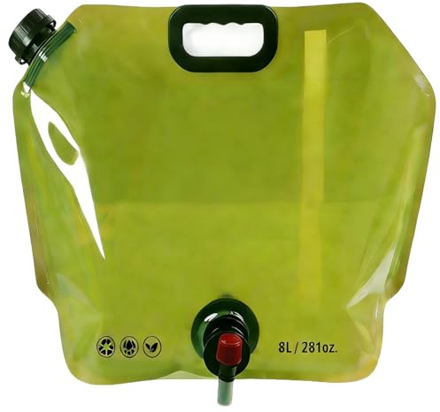 boxoon 8 L Water Jug With Spigot, 270.5 Fl Oz Portable Water Pouch For Travel Car Camping, Food-Safe Pe/Pa/Pet Foldable Water Container
