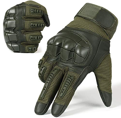 WTACTFUL Motorradhandschuhe Herren Sommer, atmungsaktiv Motorrad Handschuhe Herr Touchscreen mit Protektoren für Taktische Airsoft Paintball Fahrrad einsatzhandschuhe Grün XL