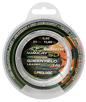 Prologic Mimicry Green Helo Leader 100m grün - Vorfachschnur zum Karpfenangeln, Vorfachmaterial für Karpfen Rigs, Karfenschnur, Durchmesser/Tragkraft:0.40mm / 24lbs / 11.0kg Tragkraft