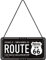 Nostalgic-Art 28025 Retro Hängeschild Highway 66 Black – Geschenk-Idee für Auto-und Motorrad-Fans, aus Metall, Vintage-Design zur Dekoration, 10 x 20 cm