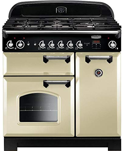 Rangemaster Classic CLA90NGFCR/C 90cm Gas Range Cooker with Electric Fan Oven - Cream / Chrome - A+/A Rated
