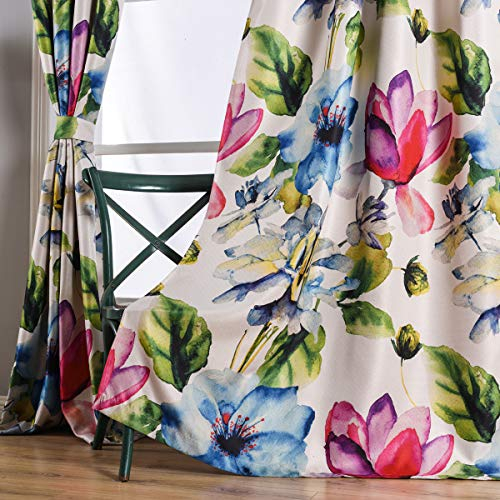 Taisier Home Stilvoller eleganter Abstrakter farbenfroher Vorhang Bedruckt, bunter Blumenvorhang Bedruckt, modischer Vorhang 213 cm lang für Schlafzimmer (Blumendruck, 1 Stück)