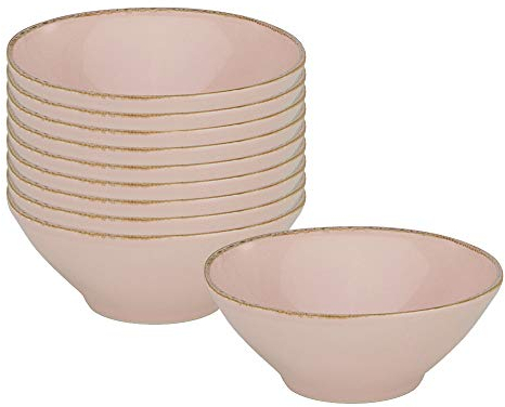 10er SET CreaTable 22120 PINK LADY Müslischale 15,5 cm, rosé/Steingut/Mehrzweckschale/Schale