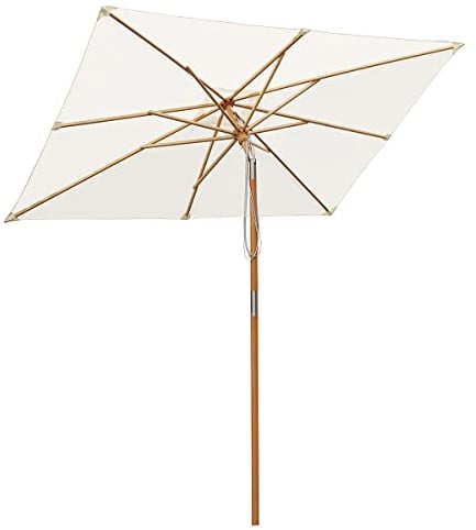 Sekey Sonneschirm 200 x 300 cm Holz-Sonnenschirm Marktschirm Gartenschirm Terrassenschirm UV50+