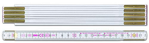 BMI Holzgliedermaßstab 9042 (10 Stück, Farbe weiß, Länge 2 m, 10 Stk, Gliederstärke 3,0 mm, mit Duplex-Teilung, Meterstab aus Buchenholz) 980904200