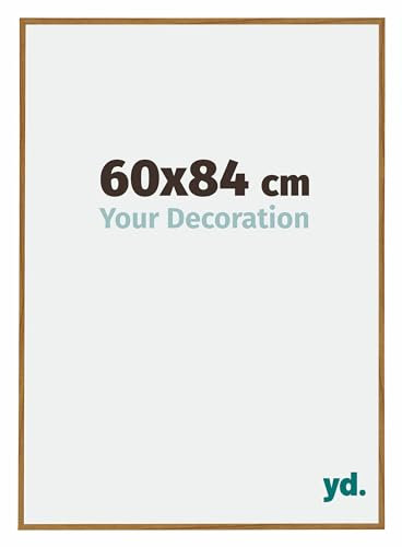 Your Decoration - Bilderrahmen 60x84 cm - Buche Hell - Bilderrahmen aus Kunststoff mit Acrylglas - Antireflex - 60x84 Rahmen - Evry