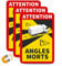 Betriebsausstattung24 3er Set Magnetschild Attention Angles Morts LKW - 17,0 cm x 25,0 cm - Französische StVO Artikel R.313-32-1 - Toter Winkel Warnschild - Frankreich - Hinweisschild