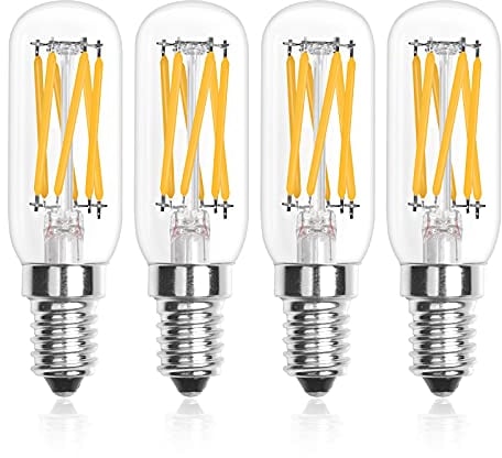 Bonlux Lampe E14 T25 6W LED Blanc Chaud 2700K, Dimmable, Edison Ampoule E14 60W, 600lm, AC 220V, E14 Filament LED Petite pour Hotte Aspirante de Cuisine, Lot de 4