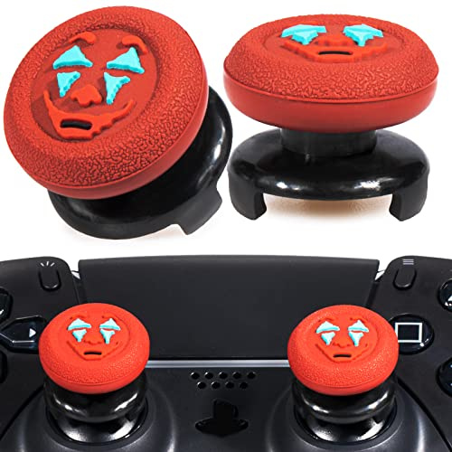 Playrealm FPS Thumbstick Grip Copri Levette Analogiche e Joker Silicone Presa Copertina 2 Sets per PS5 & PS4 Controller (rosso)