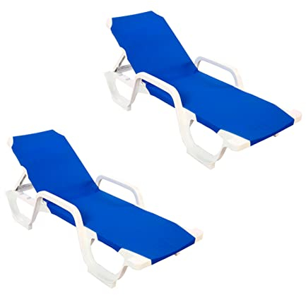 CREVICOSTA QUALITY MARK MARCAS DE CALIDAD - Lena - Lote de 2 Tumbonas de Resina para jardín y Piscina (Azul)