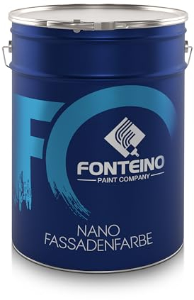 Fonteino Nano Fassadenfarbe bunte Fassadenfarbe Außenfarbe Wandfarbe Fassadenschutz Fassaden mit Abperleffekt - Ral 7023 Ähnl. Betongrau 10L