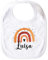 SpecialMe® Baby Lätzchen personalisiert bedruckt mit Namen und Regenbogen Wunschname Baumwolle Junge/Mädchen Mädchen weiß unisize