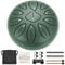 LEKATO Steel Tongue Drum, 6 Zoll 11 Tone C Zungentrommel Schlagzeug, Steel Pan Töne Schlaginstrument Hand Pan Drum für Meditation Yoga Klangheilung, Steingrün