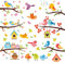9 Blatt Fensterbilder Frühling Niedlich Vögel Fensterbilder Selbstklebend Blumen Schmetterlinge Fenstersticker Fenster Kinderzimmer Party Ostern Deko Fensterfolie Fensterdeko (A)