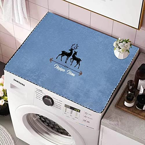 Rutschfeste Abdeckung für Waschmaschine und Trockner, 60 cm x 45 cm, für Mikrowelle geeignet, Blau