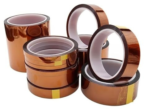 AEHON 2 Stück 3 mm - 100 mm 3D-Druckerteile, hochtemperaturbeständig, hitzebeständig, BGA Kapton, Polyimid, isolierend, Wärmedämmklebeband (Farbe: 33 m x 1 Stück, Größe: 30 mm)