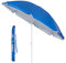 Sombrilla de Playa de 8 Varillas con protección Solar UPF+50 de Acero y Nylon Azul, de Ø 180 cm