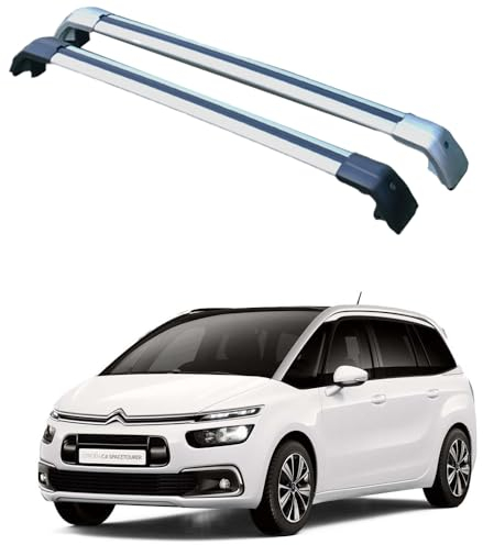 2 Stück Dachträger Crossbar, für 2018 Citroen C4 Grand SpaceTourer (Phase I, 2018) Dachgepäckträger Querträger Schlossstangen Konstruktion aus Aluminium