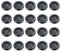 Leliafleury Closed Rubber Grommet 20 Pcs 25mm Double Sided Hole Plugs Round Rubber Grommet for Protecting Wires Plugs Cables, Black