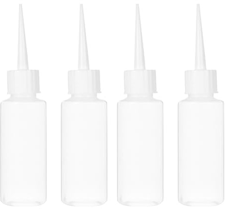 Kichvoe 50Ml Plastic Squeeze Bottles with Fine Nozzle for Liquid Glue Dispensing Precise Craft Glue Applicator for Diy Projects Accurate Liquid Storage Bottles Set of 4