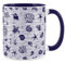 Purely Home Seashells Mug - Navy Blue Coastal Striped Mug - Nautical Ceramic Hot Drinks Colours Gift Cup