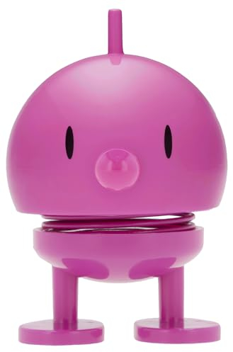 Hoptimist Bumble Wackelfigur & Glücksbringer, Skandinavische Deko Figuren für Wohnzimmer, Schreibtisch, Büro, Bürodeko & Lustige Kleine Geschenke, 4,5 x 5,8 x 7,6 cm, Small, Pink