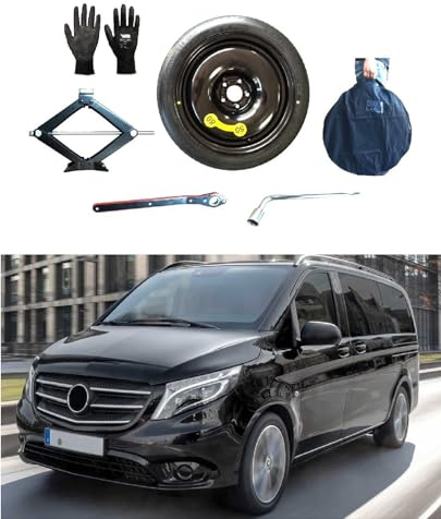 Notrad 17 kompatibel mit Mercedes Vito mit Wagenheber, Schlüssel, Handschuhe und Tasche